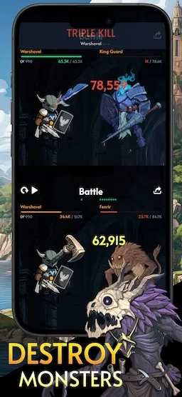 Warshovel gameplay screenshot: destroy monsters