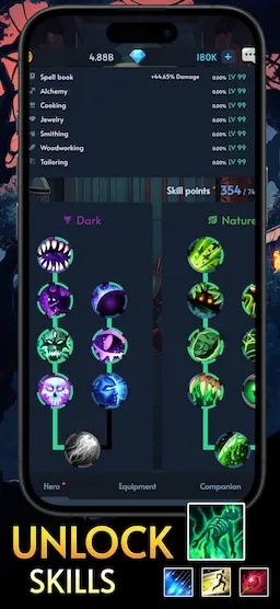 Warshovel gameplay screenshot: unlock skills