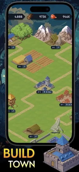 Warshovel gameplay screenshot: build town